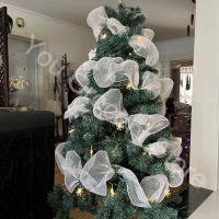 Cinta De Decoración Para Navidad 26cm 10 Yardas Dorada Y Plateada Mesh Para Arbol De Navidad Regalo De Boda DIY Xmas Tree Ribbon - details 10