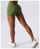 NCLAGEN Shorts De Yoga Para Mujer Cintura Alta Scrunch Levantamiento De Glúteos Cómodas Y Transpirables Para Gimnasio Y Fitness Prueba De Agachamiento Sensación De Naked Leggings - details 4