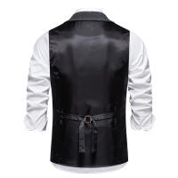 Chaleco Retro Para Hombres Con Cadena Y Bolsillos Estilo Tweed Escocés Casual Vintage Británico Adecuado Para Fiestas Y Tiempo Libre Talla US S a XXL - details 9