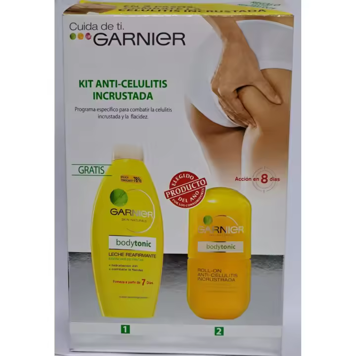 GARNIER BODYTONIC ROLLON ANTI-CELULITIS INCRUSTADA 125  ml + BODYTONIC LECHE REAFIRMANTE 250 ml - 1