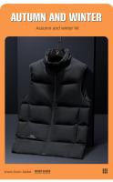 Chaqueta De down Para Hombre Talla Grande Invierno Abrigo Casual Con Capucha Cremallera Y Bolsillos Sin Mangas Aislada Y Gruesa - details 0