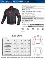Chaqueta De Motocicleta Para Hombre Y Mujer Transpirable Y Anti-caída Con 5 Protecciones De Esponja Moto Cross Verano Talla M-3XL Colores Rojo/Gris - details 1