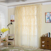 Cortinas De Tulle Elegantes Y Modernas Para Sala De Estar Dormitorio Cocina Verdes Hoja Cortinas Transparentes Para Ventana Cortinas Cortinas De Tela Voile - details 1