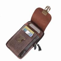 Bolsa De Cintura Para Hombre En Cuero PU Negro Con Doble Cremallera Bolso De Monedas Casual Para Exteriores - details 2