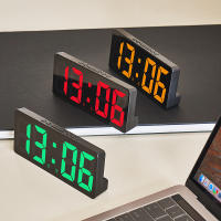 Acrylic/Mirror Digital Alarm Clock Voice Control (Powered By Battery) Table Clock Snooze Night Mode 12/24H Electronic LED Clocks - details 17