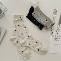 Calcetines Para Mujer Verano Primavera Malla Transpirable Diseño Espots Delgados Cómodos De Algodón Puro Con Borde Volcado - details 12