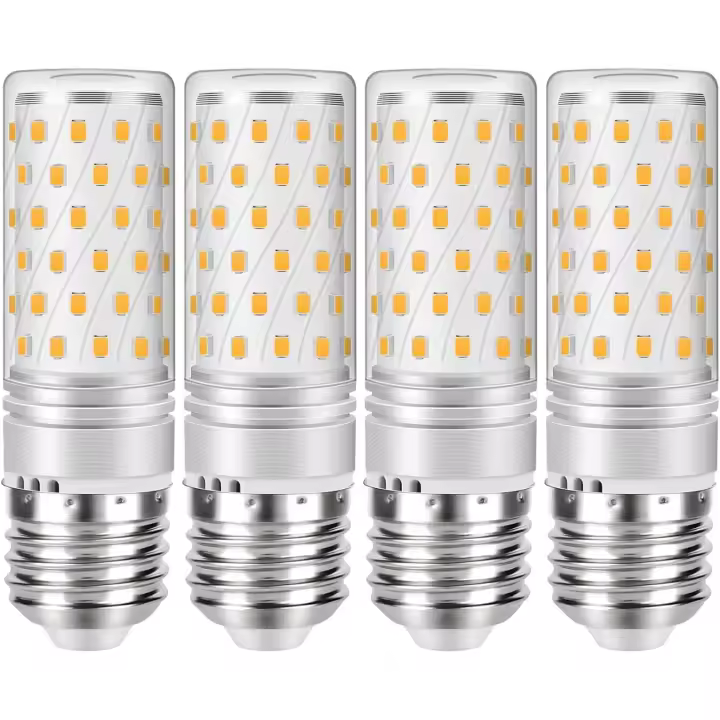 Bomba LED tipo maíz E27 12W 3000K Blanco cálido equivalente a 120 W 1200 LM No regulable AC220-240 V, paquete de 4 - 1