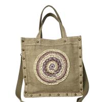 MEJORADA Bolso retro imformal para mujer.bandoleras de YUTE trenzado con cuerdas de paja，MEDIDA 27CM*27CM*10CM - details 5
