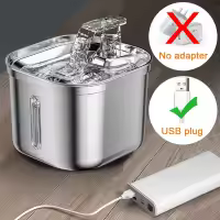 Fuente de acero inoxidable con marca de agua para gatos, dispensador automático de agua, filtro con Sensor, bomba Ultra silenciosa - details 3
