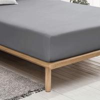 Queen Sábana ajustable 35cm 100% algodón egipcio 250 hilos Sábana ajustable para colchón (gris, 180x200) - details 2