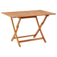 vidaXL Mesa de jardín plegable madera maciza de eucalipto en dimensiones 120x70x75 cm/160x85x75 cm/Ø 60x75 cm | estructura resistente ideal para salón dormitorio o estudio - details 0