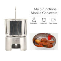 Juego De Cocina Para Camping Con Taza De Acero Inoxidable Y Olla Colgante Para Estufa De Madera Para Supervivencia Al Aire Libre Senderismo Picnic - details 3
