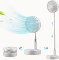 BIT Ventilador Recargable  Extensible  Plegable Blanco,  Ventilador de pie y  de Mesa con 4 nivel de Velocidad, 2 Baterías incorporada, total 7200 mAh, Altura Regulable, Cargando Via USB para Hogar, Cama, Oficina y Escritorio,  Blanco - details 0