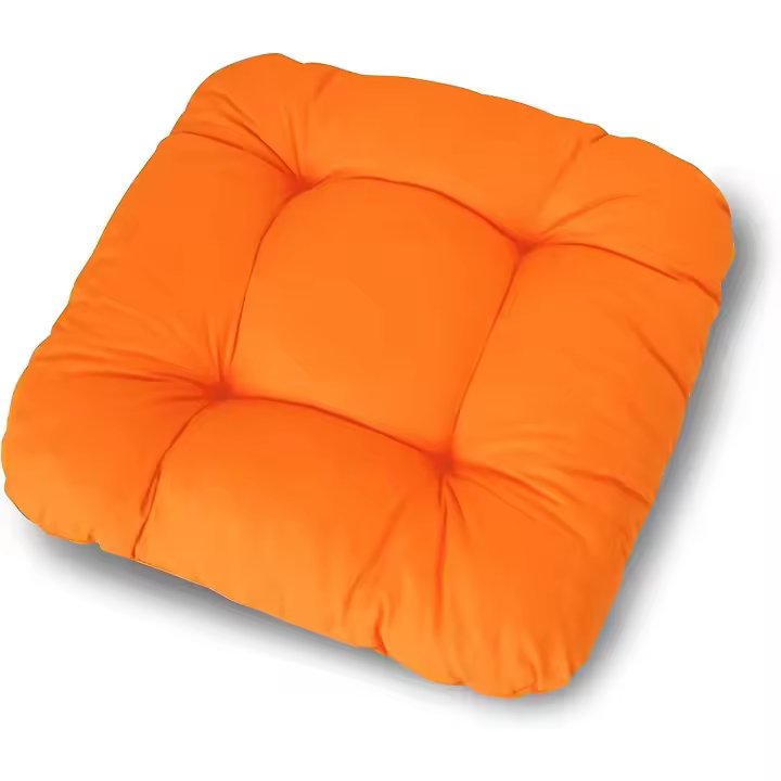 Juego de 2 cojines para silla naranja (38 x 38 x 8 cm) - Cojín para silla de jardín, cocina o comedor - Cómodo y resistente a los rayos UV para interior y exterior - 1
