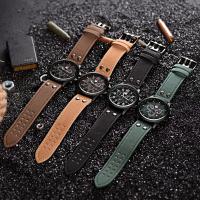 Reloj De Hombre Moda Cuarzo Correa De Cuero Militar Calendario Reloj De Pulsera Casual Marcadores Numerales Arábigos Acero Inoxidable - details 3