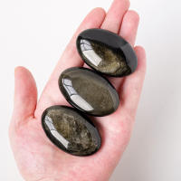 Piedra De Cristal Natural Obsidiana Amarilla Para Palma De La Mano Juguete De Pulgar Para Compresión Caliente Sanación Salud Energía Gemas Regalos Familiar - details 6