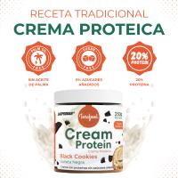 Crema Proteica Sabor Black Cookies Chips  250 gramos  20% de proteína  0% azúcares añadidos  Sin aceite de palma  TORAFOOD - details 0