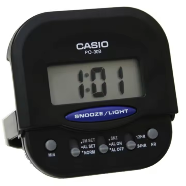 Casio Pq-30b-1d Snooze Led Beep Despertador Digital Para Unisex Color Negro - 1