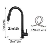 Grifo de acero inoxidable para fregadero de cocina, grifería extraíble de un solo orificio, mezcla de frío y caliente - details 3