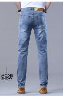 Jeans De Primavera Para Hombre Color Azul Claro Estilo Slim Tejido Elástico Materiales Suaves Pantalones Clásicos Casuales - details 11