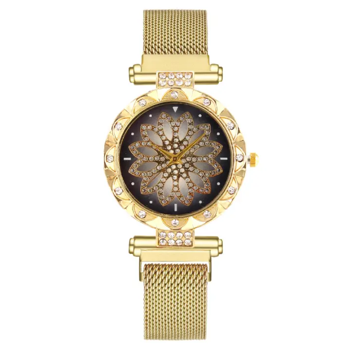 Reloj Mujer Magnético Giratorio Minimalista - Diseño Innovador con Mecanismo de Colocación Rápida - 1