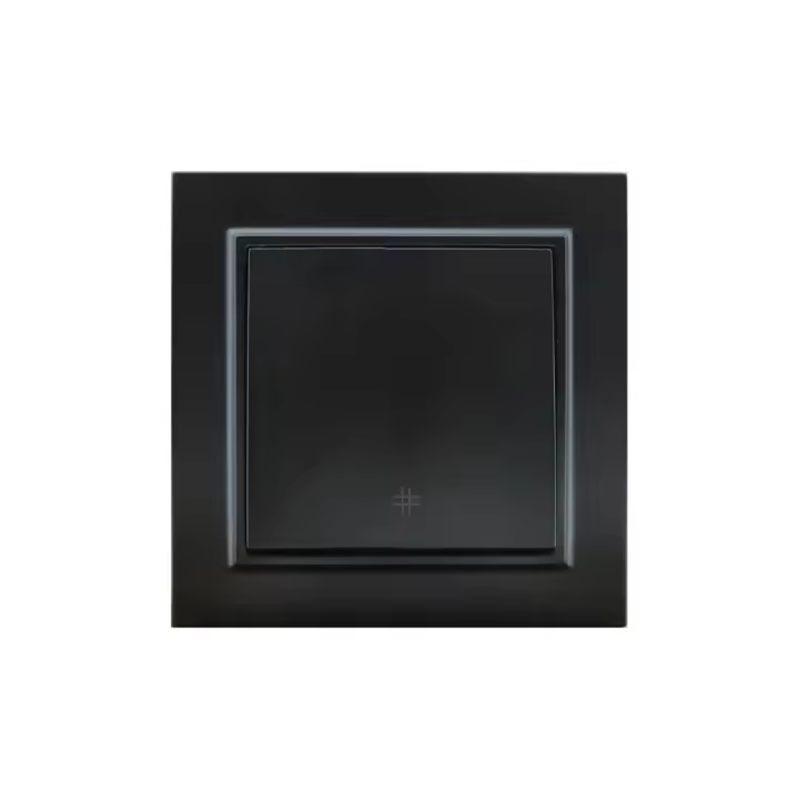 IluminaShop - Interruptor Empotrable Simple Cruzamiento Negro IP20 Serie wLine - 1
