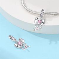 Encantos De Borla De Corazón Rosa En Plata 925 Encantos De Bolas Para Pulseras Originales DIY Joyería Accesorios De Moda Para Mujer - details 4