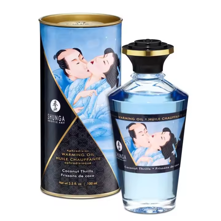 Shunga Aceite de Masaje Efecto Calor Aroma a Coco - 1