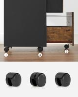 Archivador de 3 cajones, diseño rústico en marrón y negro, mueble multifuncional con ruedas, ideal para oficina y hogar - details 6