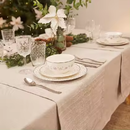 La Mallorquina - Camino Mesa liso de Algodón con detalles en hilo de lurex  - Arlette - 1