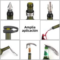 Juego De 5 Piezas De Acero Inoxidable Con Botella Forma De Estuche Tapa De Derrame Anillo Cortador De Película Roedor De Vino Accesorios De Abrevidrios - details 4