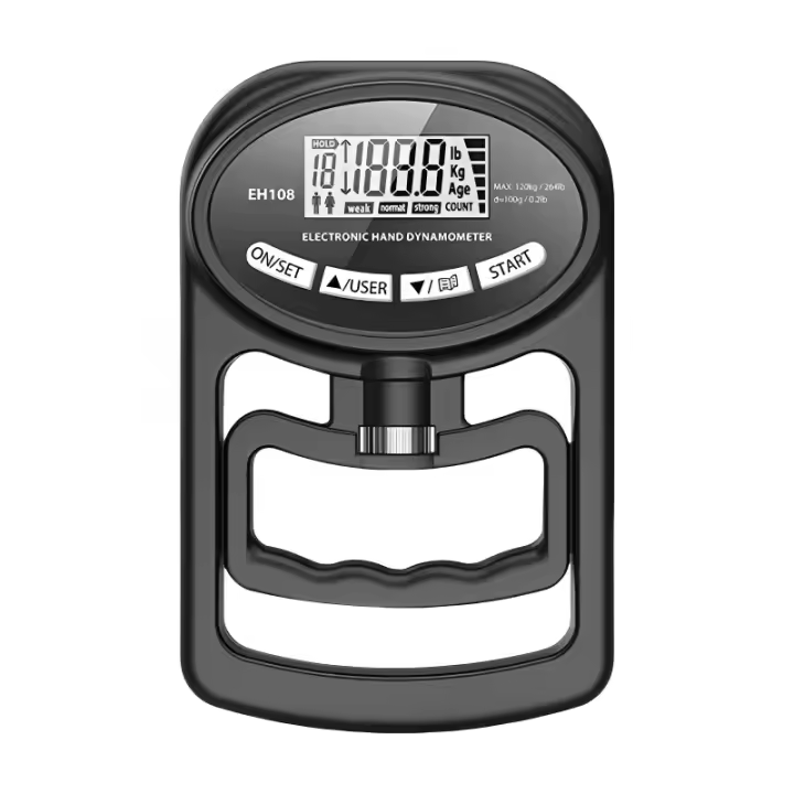 Medidor De Fuerza De Agarre LCD Para Hombres Y Mujeres 265LBS/120KG Dinamómetro Digital Recargable De Entrenamiento Dual Propósito - 1