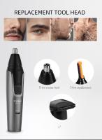 Trimmer De Barba Recargable 3 En 1 Para Hombres Micro Afeitadora Limpiador De Pelo De Nariz Y Orejas Set De Aseo Kemei KM-312 - details 3