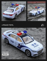 Modelo De Coche De Aleación 1/32 S680 Policial Con Luz Y Sonido Función Retroceso Pull Toy Para Niño Colección Regalos Metal Diecast Negro Blanco - details 8
