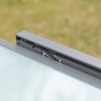 Mesa de Jardín Mesa de Coque con tapa de Cristal Templada 160-210 cm extensible, Aluminio, rectangular, Blanco Huesto, para muebles de Balcón y Jardín - details 2