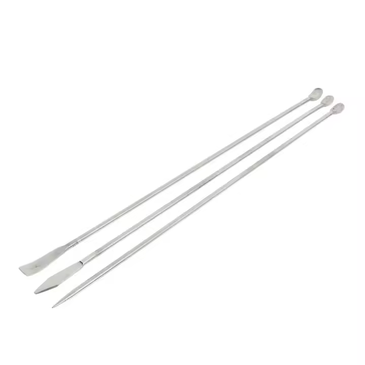 3 Unidades de Maple inoxidable Cuchara de Medicina, Conjunto de Cuchara de micro espátula de Laboratory, Doble Extremo - 1