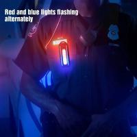 Luz LED Roja Y Azul Para Trabajo Con Clip Recargable Por USB Luz De Advertencia Portátil Linterna De Búsqueda Mano - details 9