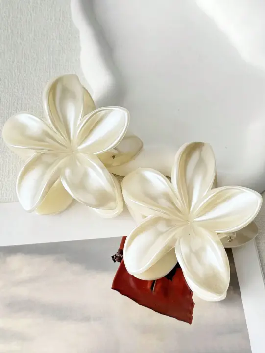 2-3pcs Clip Para El Cabello De Mujer Tamaño Grande Peso Ligero Con Patrón De Flores Y Colores Gradiente Accesorio De Moda Para El Aire Libre - 1