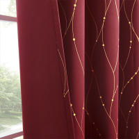 Cortinas De Blackout Para Decoración De Sala De Estar Dormitorio Y Oficina 1 Pieza Reducción De Luz Y Aislamiento Térmico 100% Poliéster Moderno - details 2