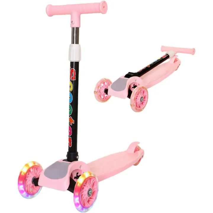 Patinete para niños - Patinete with Ruedaspara Niños | Patinetas para niños con Altura ajustable | Patinete antideslizante para niños | Plataforma extra Ancha, Ruedasiluminadas para que los Niños jueguen al Aire Libre y open an a conducir - 1