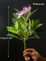 Plantas Artificiales De Azalea 21-40cm Falsas Hojas De Palma Tropicales Ficus Faux Con Flores Para Decoración De Hogar - details 16