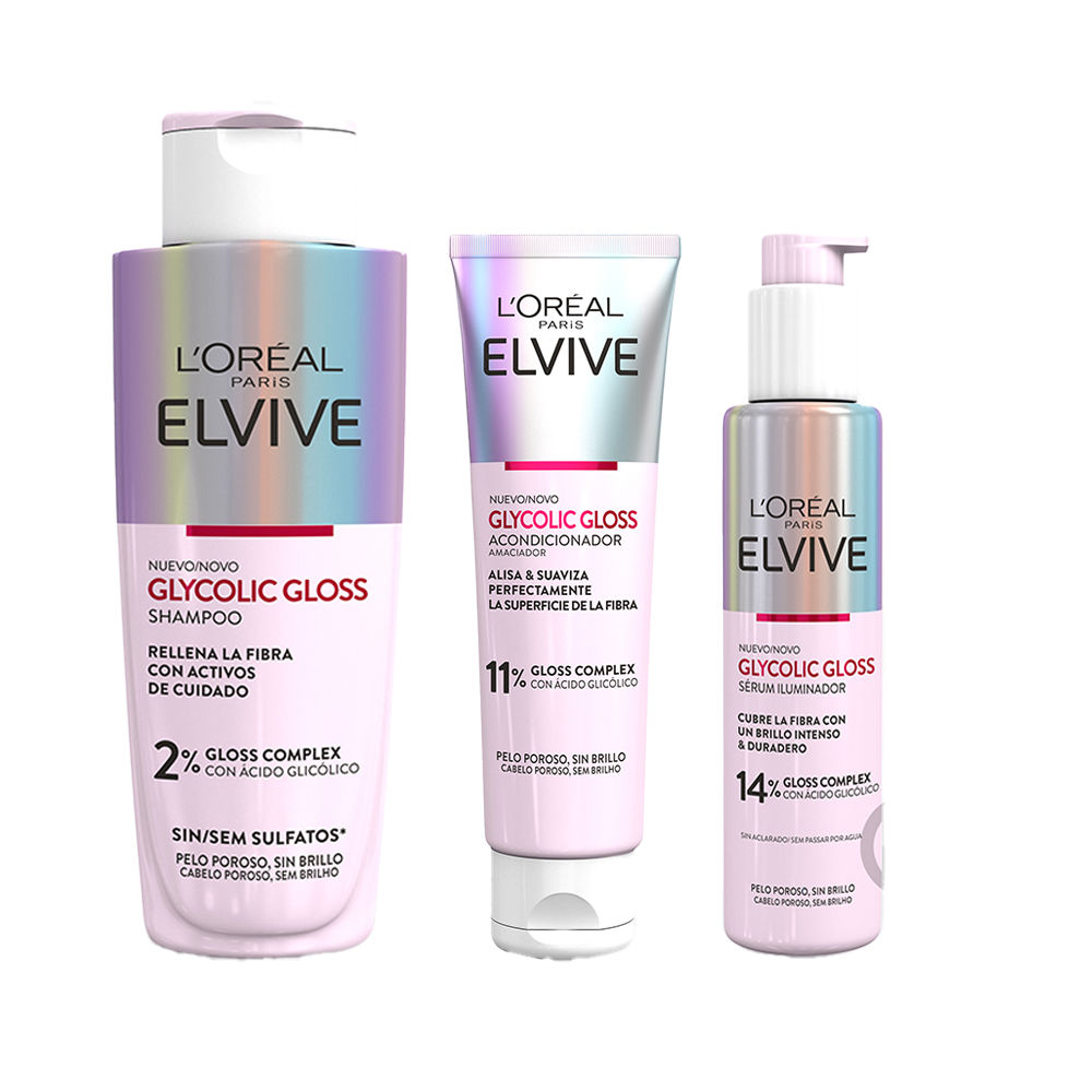 L'Oréal Paris | Rutina Elvive Glycolic Gloss Con Ácido Glicólico Cabello Suave Y Brillante