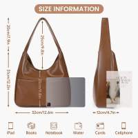 Bolso de mano de cuero para mujer, bolsa de hombro grande y suave, estilo informal, a la moda, 1 piezas - details 10