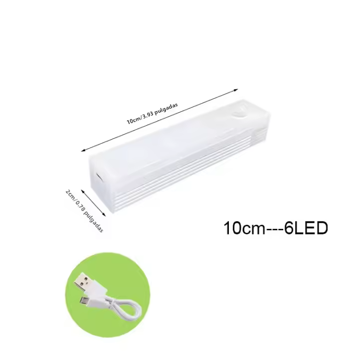 Luz Nocturna LED Con Sensor De Movimiento Recargable Por USB Luz De Armario Escalera Para Cocina Tipo C Luz De Noche Para Armario - 1
