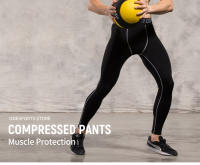 Leggings De Compresión Para Hombre Pantalones De Entrenamiento En El Gimnasio Secado Rápido Running Tights Fitness Baloncesto Carreras De Medio Maratón Ropa Deportiva De Polyester Y Spandex - details 0