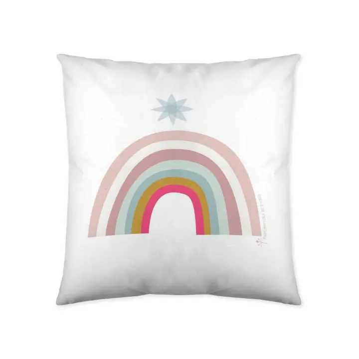 FUNDA DE COJIN VACIO INFANTIL 100% ALGODÓN UNICORN PINK 40x40 CM HACIENDO EL INDIO FABRICADO EN ESPAÑA - 1
