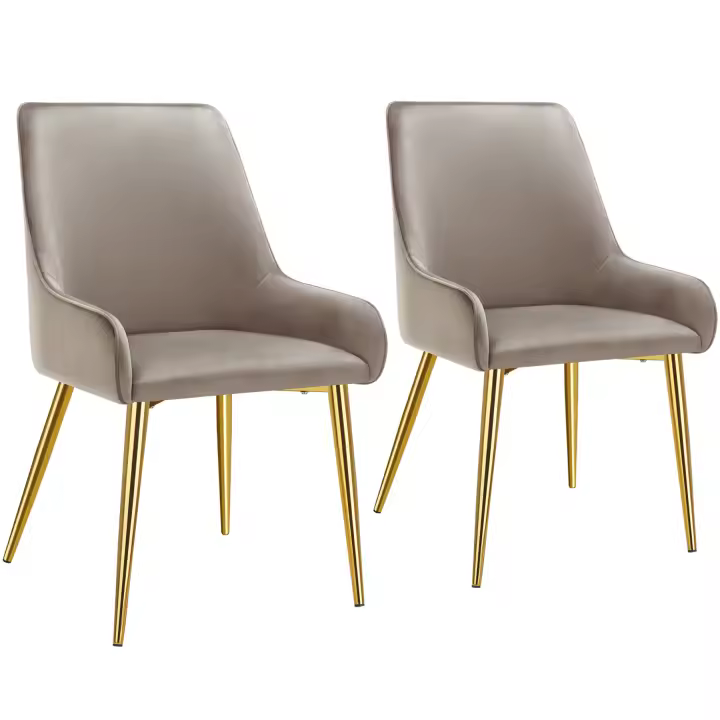 Tectake - Juego de sillas de comedor AVANE 52 x 61 x 89 cm, Tapizadas en terciopelo, Diseño acolchado, Patas de acero, Asiento ergonómico, Set de sillas para salón, comedor o cocina, Montaje rápido, Soporta hasta 120 kg - 1