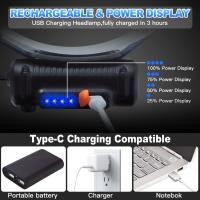Linterna Frontal XPG+COB Recargable Con Batería Integrada Para Exteriores Emergencias Running Camping Luz De Trabajo Resistente Al Agua Con Modos De Iluminación Variados - details 5