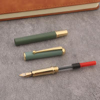 1PC Pluma Fuente De Metal Verde Mate Para Escritura En Oficina Y Escuela Suministros De Papelería Pluma De Tinta Estilo Elegante - details 3