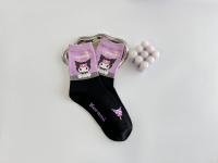 Calcetines Medio Tubo Disney Sanrio Kuromi Para Mujer Color Morado Algodón Peinado Dibujos Animados Lindos Hechicera Calcetines - details 17